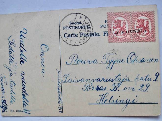 VANHA Postikortti Hyvikkälä Rivileima + Janakkala 1920-l