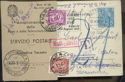 DDR Mi 578 T-leimakortti Italiaan, Italian portomerkit