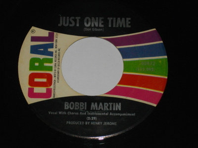 7" BOBBI MARTIN - Just One Time - single 1965 rockabilly EX
