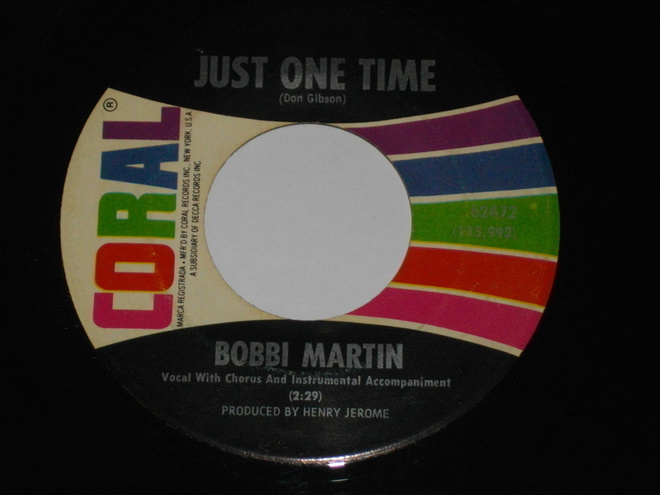 7" BOBBI MARTIN - Just One Time - single 1965 rockabilly EX