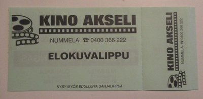 VANHA ELOKUVALIPPU - KINO AKSELI NUMMELA  (AB10)