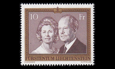 Liechtenstein 614 ** Prinssi ja prinsessa (1974)