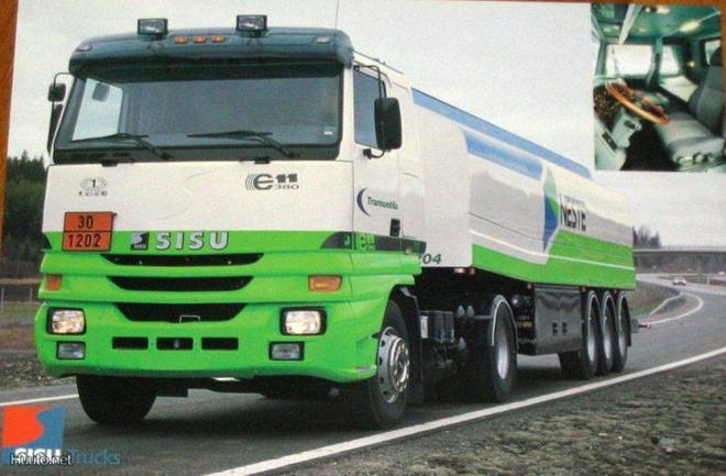 1996 Sisu E 11 380 säiliöauto esite - "VIIMEINEN" Sisu