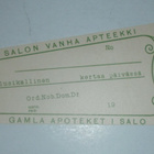 Apteekkiresepti, Salon Vanha Apteekki, Lyydi Nyman-Lähdekivi - pikkukuva 1