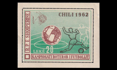 Albania 677BL11 ** Jalkapallon MM-kisat Chile (1962)
