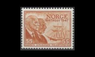 Norja 331 ** Postilaitos 300v 55 öre (1947)