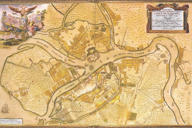 Kartta Pietari 1737 (postikortti)