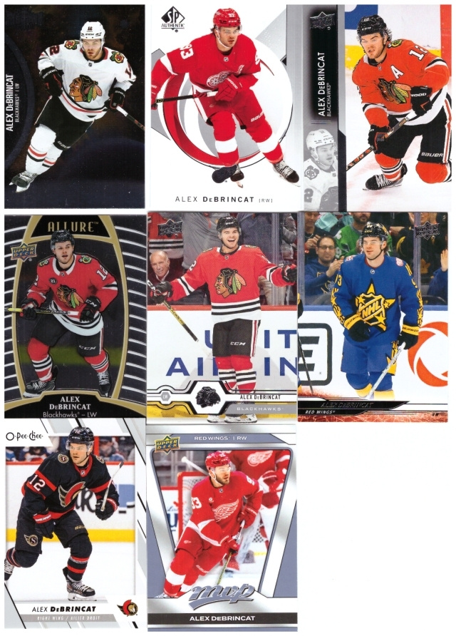 8 x ALEX DeBRINCAT Blackhawks, Red Wings