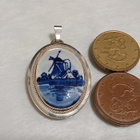 Vanha Vintage Hopea meriaiheinen riipus silver - pikkukuva 5