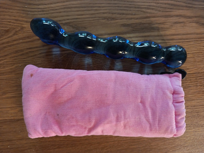 UUSI Sininen aaltomainen lasidildo / lasisauva 21cm