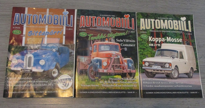 Automobiili 03/2025 04/2025 05/2025 museoauto lehdet 3 kpl