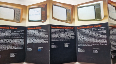 Asa-väritelevisioiden esite 70/80-luvulta