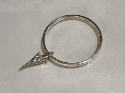 Miss Dee, Silver Plated sydän rannekoru rannerengas