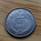 Latvia ,2 Lati 1926 Hopeaa - pikkukuva 1