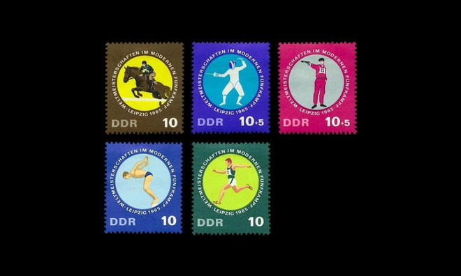 DDR 1133-7 ** Nykyaikaisen viisiottelun MM-kisat (1965)