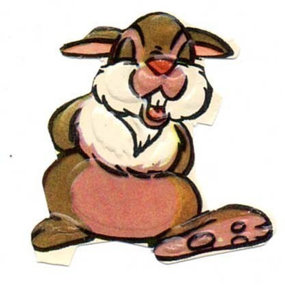WANHA DISNEY / Bambi - jänis Rumpali irvistää. 1960-l.