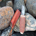 Puukko syvällä etsauksella ja nahkatuppi - pikkukuva 4