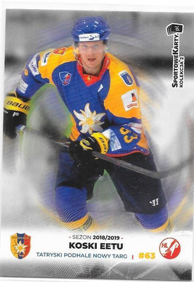 2018-19 PHL #63 Eetu Koski Podhale Nowy Tark Lukko Saipa