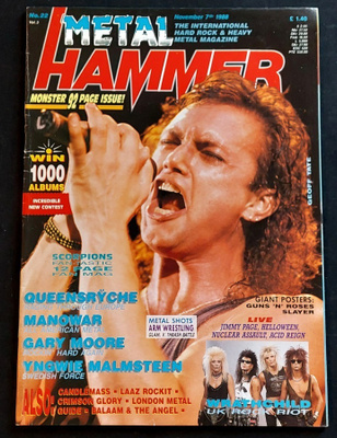 Metal Hammer 1988 : Slayer , Manowar , Yngwie , Queensryche