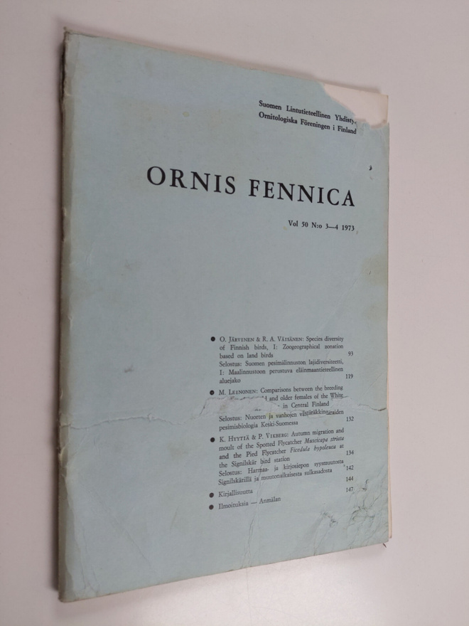 Ornis Fennica 3-4/1973 Vol 50