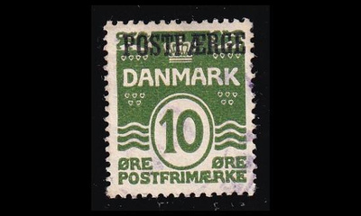 Tanska PF_5 o Aaltoviiva 10 öre vihreä (1922)