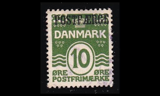 Tanska PF_5 o Aaltoviiva 10 öre vihreä (1922)