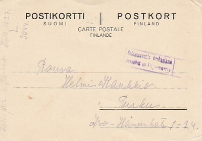 Postikortti, Sensuuriajan kortti, 21.3.1940