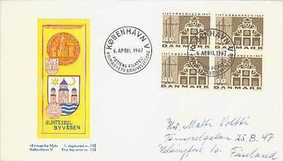 Tanska Mi 452 FDC
