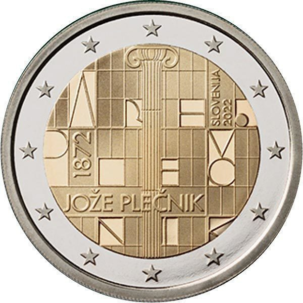 Slovenia 2022 2 euro CC Joze Plecnik unc
