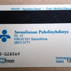 Retretti naamio puhelinkortti Savonlinnan Puhelinyhdistys - pikkukuva 2