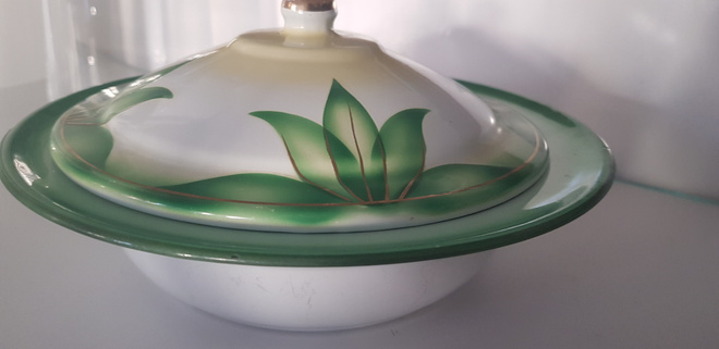 Vintage Lucky elephant emalinen Kulho / Vati kannella emali