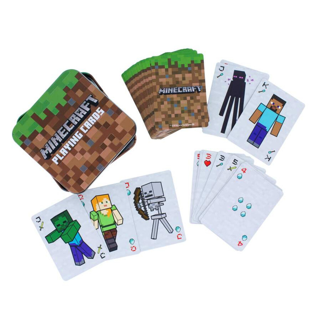 MINECRAFT PLAYING CARDS	(65 581)	pelikortit peltirasiassa