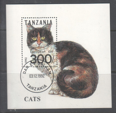Tanzania 1992 Kissa blokki