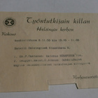 Helsinki 1950, Työntutkijain Kilta, Kokouskutsu, p. 1950 - pikkukuva 1