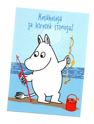 MUUMI °"Kesäkelejä ja kireitä siimoja!°" -KORTTI /Karto)