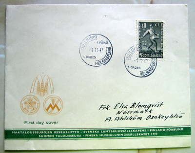 FDC- Maanviljelysseurat 150V 1.11-47 (96)