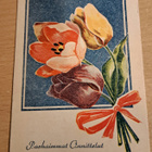 kukkakortti, tulppaanikimppu, kulkenut 1943 - pikkukuva 1