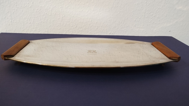 Tapio Wirkkala VATI  alpakka / tiikki 39x21cm