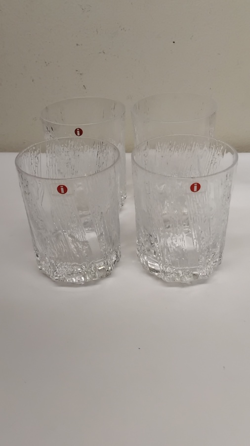 IITTALA. WIRKKALA, KUURA -JUOMALASIT, 3 KPL