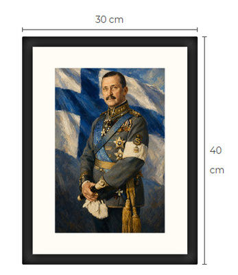 Uusi Mannerheim art print kehystetty 30 cm x 40 cm
