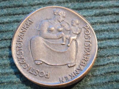 Postisäästöpankki-Postsparbanken-mitali. Räsänen