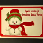 Lumiukko joulukortti - käyttämätön siisti kortti - pikkukuva 1