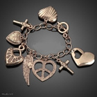 510 .. Muoti Jewel Elegant Pronssi Heart Wing .. Rannekoru - pikkukuva 1