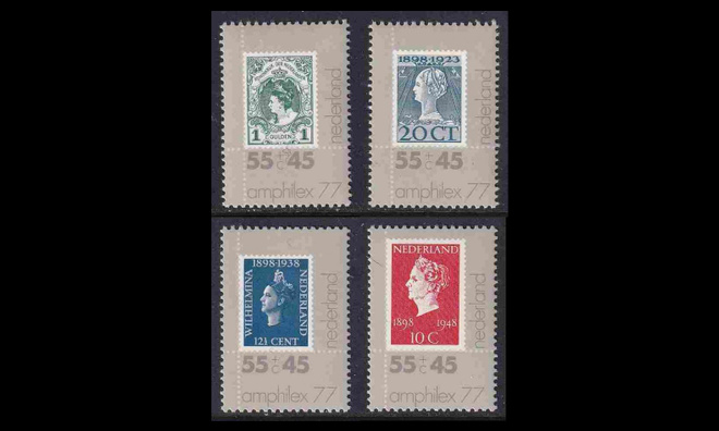 Alankomaat 1101-4 ** Postimerkkinäyttely AMPHILEX (1977)