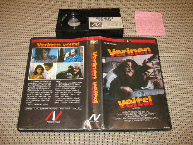 Verinen Veitsi-Beta (FIx, Nordic Video, Brian De Palma,1972)