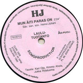 7” SINGLE HJ - Mun Äiti Paras On HEINO-JUHANI KARI OJA