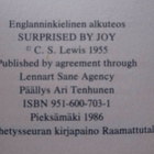C.S. Lewis - Ilon yllättämä: elämäni varhaiset vaiheet - pikkukuva 3