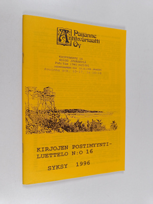 Kirjojen postimyyntiluettelo n:o 16 syksy 1996