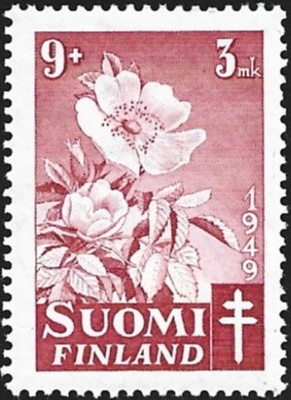 1949 TUB merkki Pehmeäkarvainen ruusu 9+3 ** LaPe 366