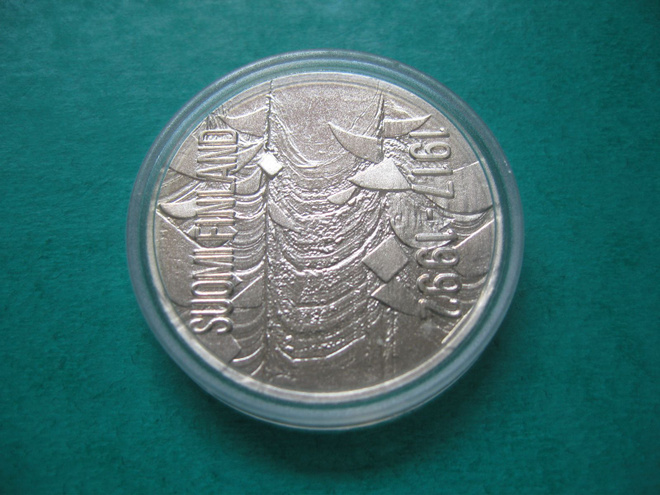 100 mk hopea juhlaraha Itsenäisyys 75 v. - 1992